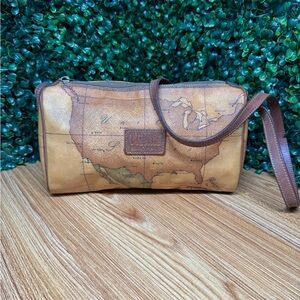 Alviero Martini Brown and Tan Map Pattern